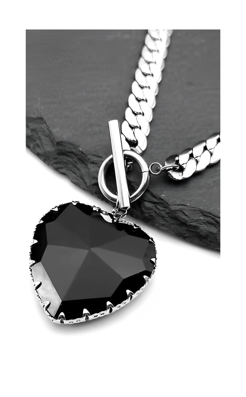 LoveChains™ - Kalp Camlı Choker Kolye (MODEL 4)