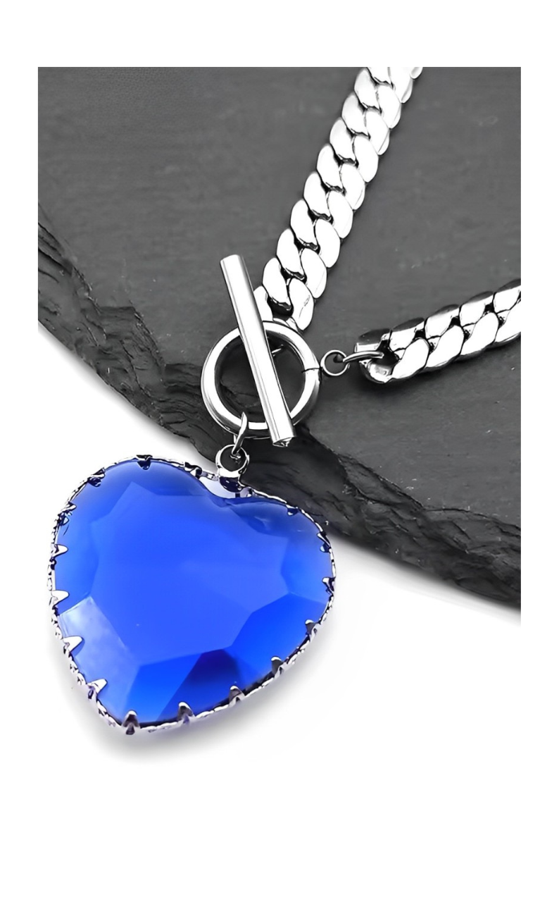 LoveChains™ - Kalp Camlı Choker Kolye (MODEL 4)