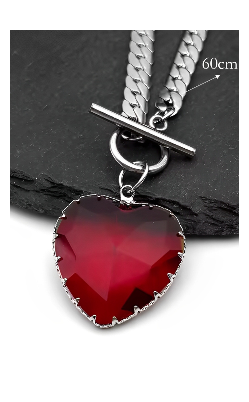 LoveChains™ - Kalp Camlı Choker Kolye (MODEL 4)