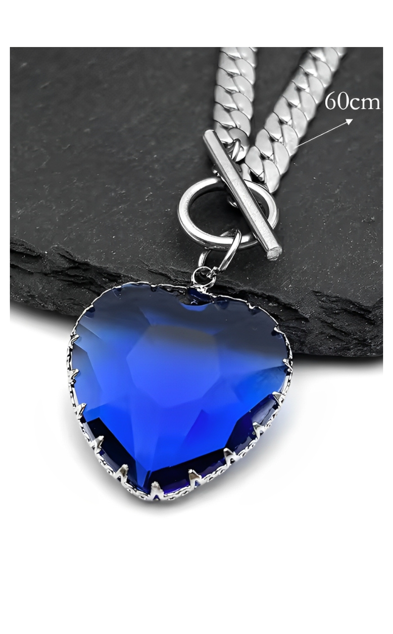 LoveChains™ - Kalp Camlı Choker Kolye (MODEL 4)
