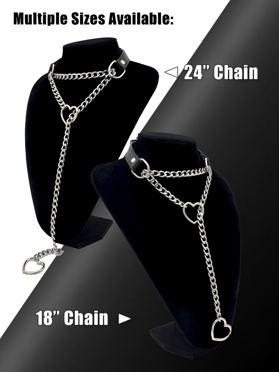 LoveChains™ - Deri Kalp Tokalı Zincir Choker Kolye (MODEL 2)