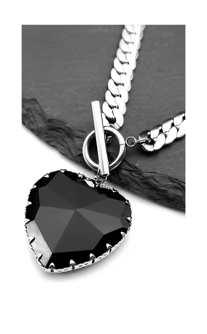 LoveChains™ - Kalp Camlı Choker Kolye (MODEL 4)