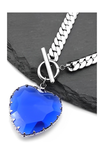 LoveChains™ - Kalp Camlı Choker Kolye (MODEL 4)