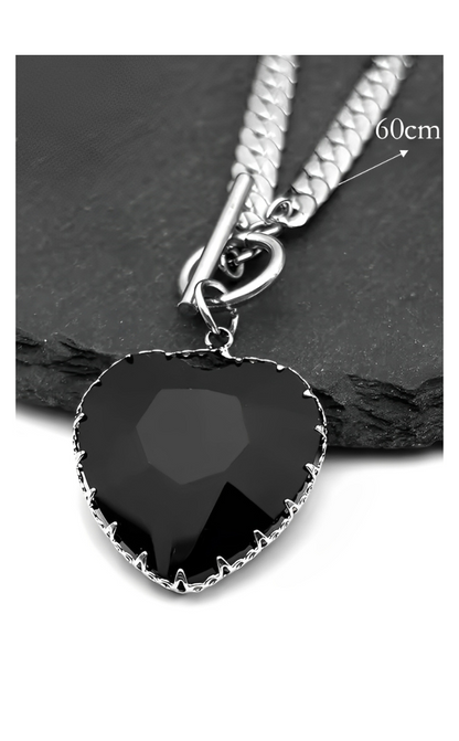 LoveChains™ - Kalp Camlı Choker Kolye (MODEL 4)