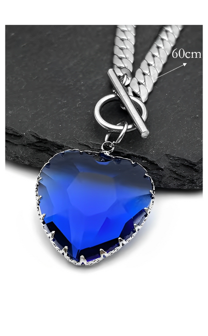 LoveChains™ - Kalp Camlı Choker Kolye (MODEL 4)
