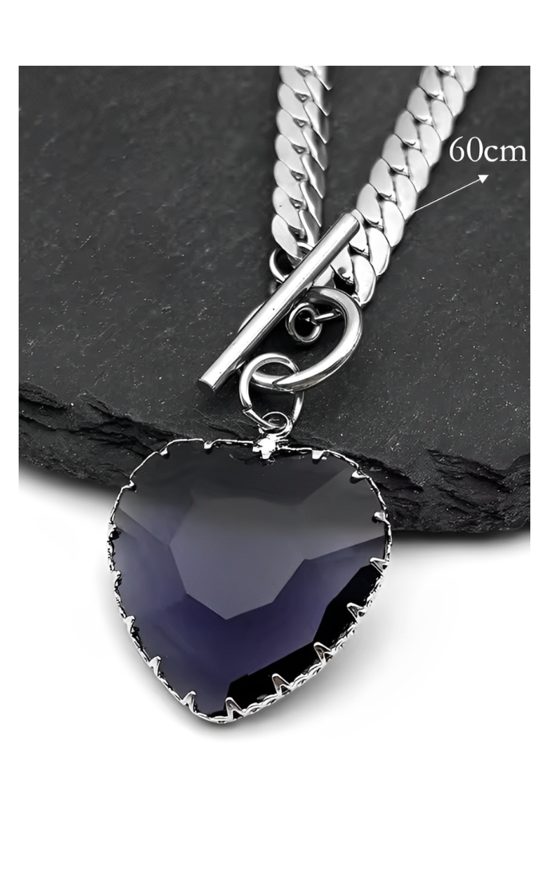 LoveChains™ - Kalp Camlı Choker Kolye (MODEL 4)