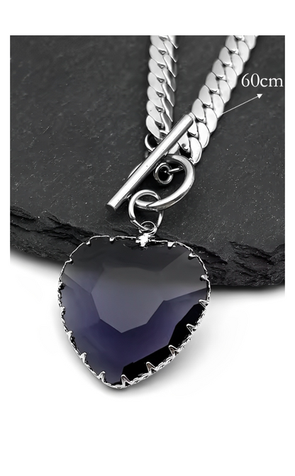 LoveChains™ - Kalp Camlı Choker Kolye (MODEL 4)