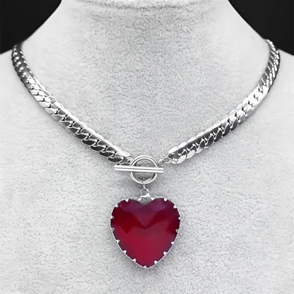 LoveChains™ - Kalp Camlı Choker Kolye (MODEL 4)